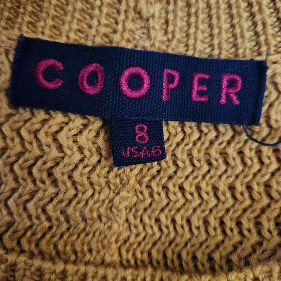 Cooper size S-M Wool women's side splitting top sweater knit tumeric mustard - Picture 2 of 4